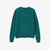 Woman Green Crew Neck Cardigan In Pure Merino Wool
