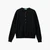 Woman Black Crew Neck Cardigan In Pure Merino Wool
