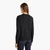 Woman Black Crew Neck Cardigan In Pure Merino Wool