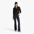 Woman Black Crew Neck Cardigan In Pure Merino Wool