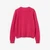 Woman Fuchsia Crew Neck Cardigan In Pure Merino Wool
