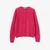 Woman Fuchsia Crew Neck Cardigan In Pure Merino Wool
