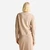 Woman Beige Crew Neck Cardigan In Pure Merino Wool