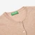 Woman Beige Crew Neck Cardigan In Pure Merino Wool