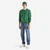 Man Marl Green Crew Neck Sweater In Pure Merino Wool
