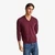 Man Plum V-Neck Sweater In Pure Merino Wool