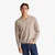 Man Brown Mélange V-Neck Sweater In Pure Merino Wool