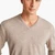 Man Brown Mélange V-Neck Sweater In Pure Merino Wool