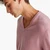 Man Marl Pink V-Neck Sweater In Pure Merino Wool