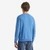 Man Blue Mélange V-Neck Sweater In Pure Merino Wool