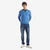 Man Blue Mélange V-Neck Sweater In Pure Merino Wool