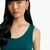 Woman Dark Green Tank Top In Pure Cotton