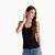 Woman Black Tank Top In Pure Cotton