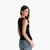 Woman Black Tank Top In Pure Cotton