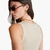 Woman Beige Tank Top In Pure Cotton