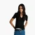 Woman Pure Cotton T-Shirt With V-Neck