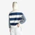 Woman Striped Crew Neck Hoodie
