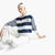 Woman Striped Crew Neck Hoodie