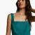Woman Square Neck Dress In Pure Linen