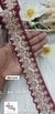 Maroon Pearl Embroidery Scalloped Lace