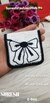 Classic Contrast Bow Embroidered Patch – White & Black – E-865