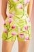 Womens Floral Satin Shorts