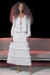 Womens White Ruffle Midi Skirt