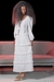 Womens White Ruffle Midi Skirt