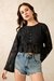Womens Black Crochet Crop Top