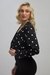 Womens Cotton Polka Crop Blazer