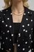 Womens Cotton Polka Crop Blazer
