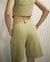 Womens Olive Flap-Pocket Shorts