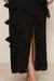 Womens Black Ruffle Dress with Slit