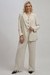 Womens Beige Jail Stripe Blazer