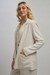 Womens Beige Jail Stripe Blazer