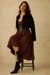 Womens Waist Gathered Midi Dress