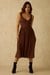 Womens Waist Gathered Midi Dress