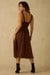 Womens Waist Gathered Midi Dress