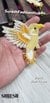 Right Facing Yellow Multicolor Bird Patch – E-945