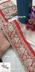 Maroon Pearl Gold Embroidery Floral Border Lace
