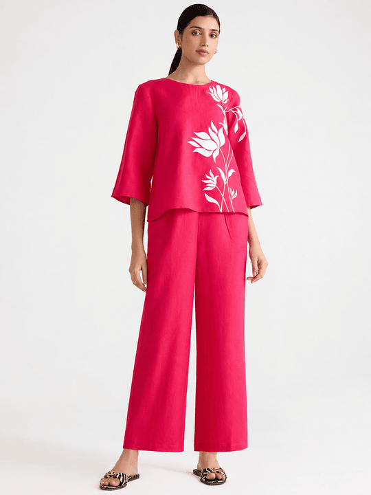 Pink Linen Trouser