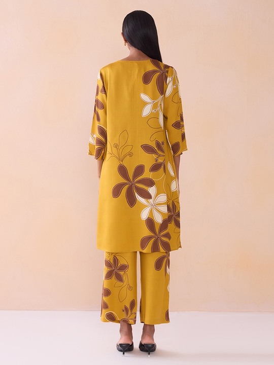 Ikigai Printd Mustard Straight Kurta