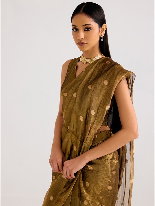 Gold Tissue Sleeveless Blouse
