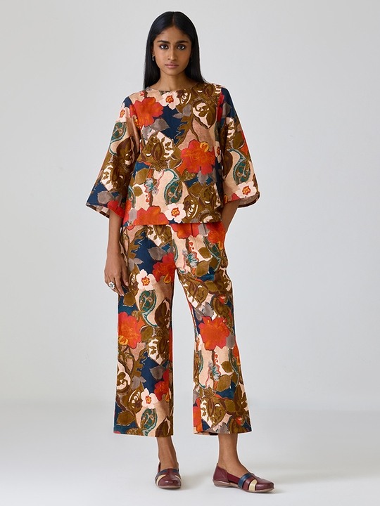 Linen Printed Trouser