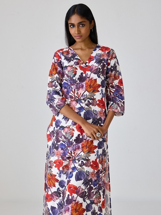 Linen Pinted Kurta