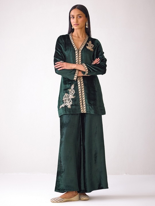 Masakkali Green Velvet Trousers
