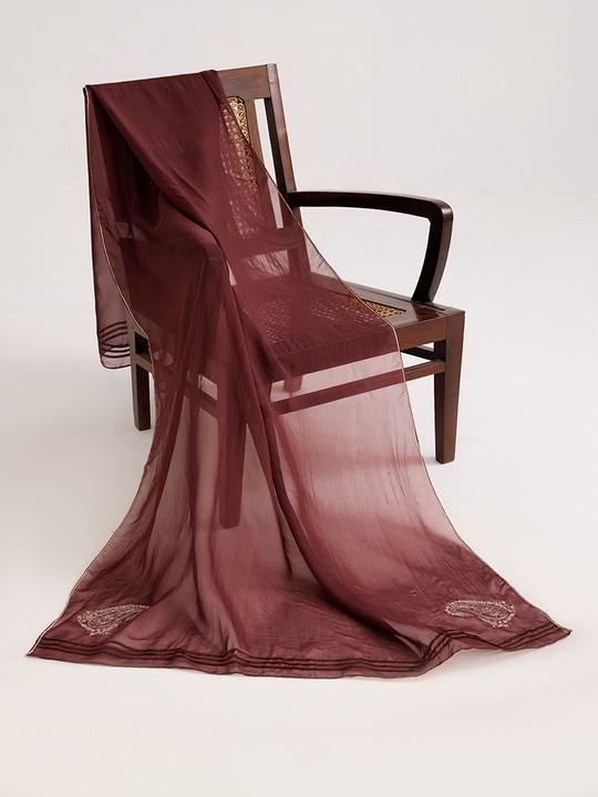 Brown organza Drape