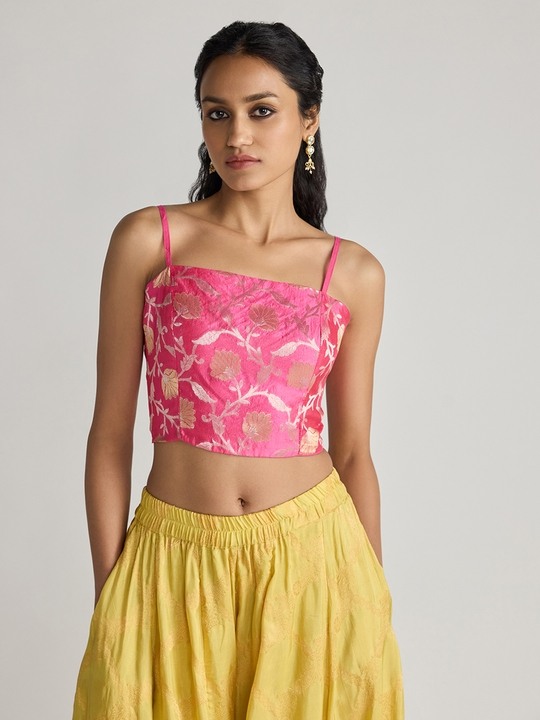 Pink Brocade Top