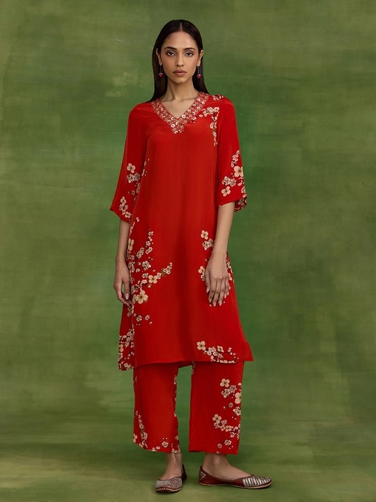 Chinoiserie Straight Trouser