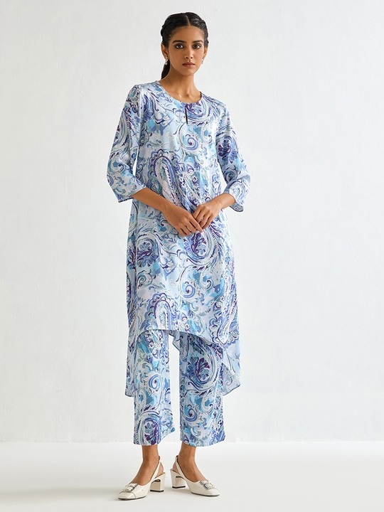 Modal Satin Paisley Printed trouser